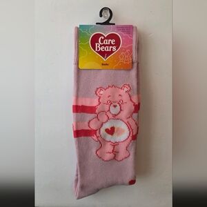 NWT Care Bears Love-a-Lot Bear Pink Crew Socks Size 6.5-12 Women